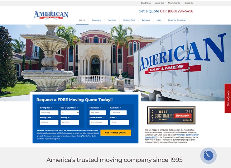 Web Snapshot – AmericanVanLines.com – April 14, 2023